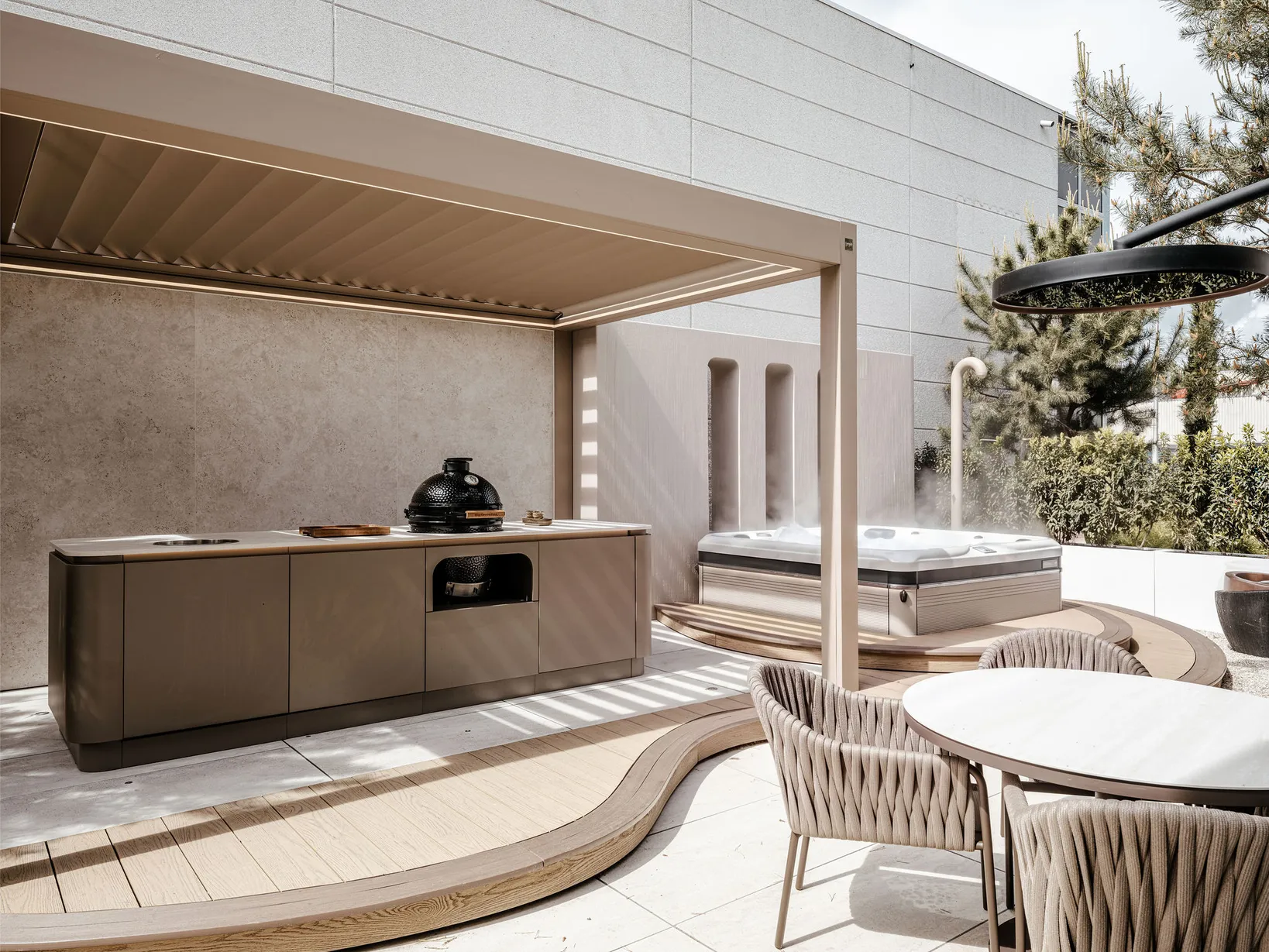 Buitenkeuken van Roostr onder luxe overkapping